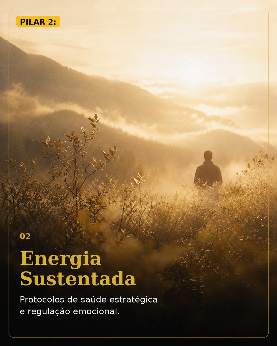 Pilar 2 — Energia Sustentada: protocolos de saúde estratégica e regulação emocional.